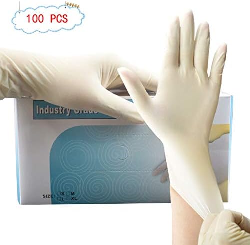 Disposable Surgical Thick Latex Gloves Powder-free Dust-free Rubber Gloves Gloves Duty Exam Gloves| Professional Grade For Hospitals (Color : 9 inch, Size : L)