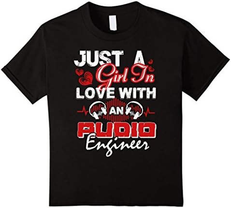 Kids Just A Girl In Love With An Audio Engineer Shirt 4 Black
