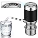 Jinghu Drinking Water Pump Electric Dispenser 5 Gallon Bottle Desk Top Powerful Rotational Portable for Home Kitchen Office Use with Switch and Power Adapter Rechargeable Battery (Black)
