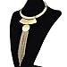 Fashion Gold Silver Necklace Choker Bib Collar Long Box Chain Tassel Pendant Geometric Necklaces (Gold)
