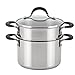 Circulon Momentum Stainless Steel Sauce Pan/Saucepan with Steamer Insert, 3 Quart, Silver