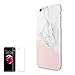 Obbii Design iPhone6s 7 8 SE 2nd Case Baby Pink Marble Design Pattern Printed Transparent Plastic Back Case with TPU Bumper Case