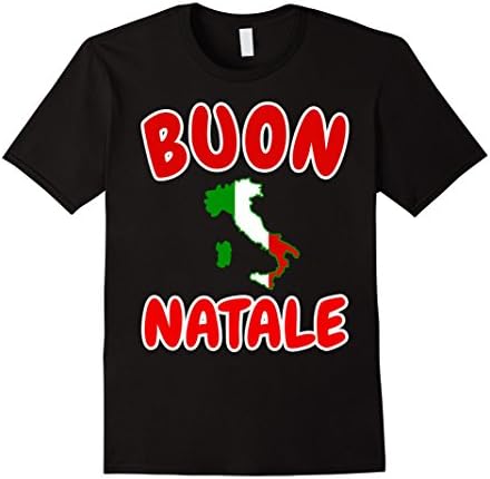Mens Christmas Italy Christmas Italian T-Shirt Gift Buon Natale S 2XL Black