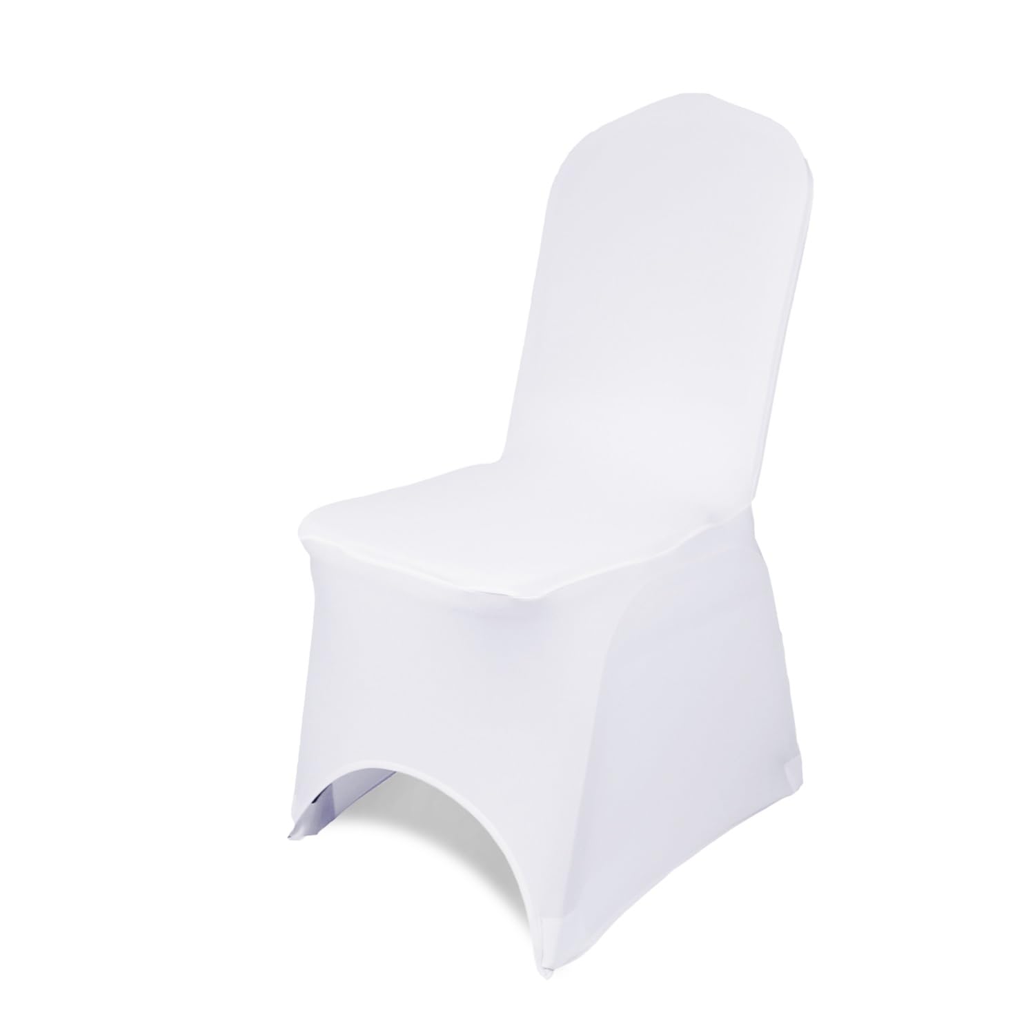 Chair Cover Spandex Polyester Stretch Fabric Dining Slipcovers Arched Front Washable & Removable Protective Wedding Chair Cover for Wedding Banquets Ceremony & Hotel Dinner (White, Pack of 50)
