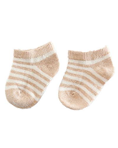 Monvecle 2 Pack Unisex Baby Infant to Toddler Thick Cotton Low-Cut Socks Tan 3-12M
