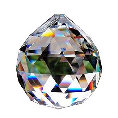 CandyHome Glass Crystal Ball Prism Pendant Feng Shui Crystals - Hanging Crystals Rainbow Prism Suncatcher for Window 40mm Pack of 2