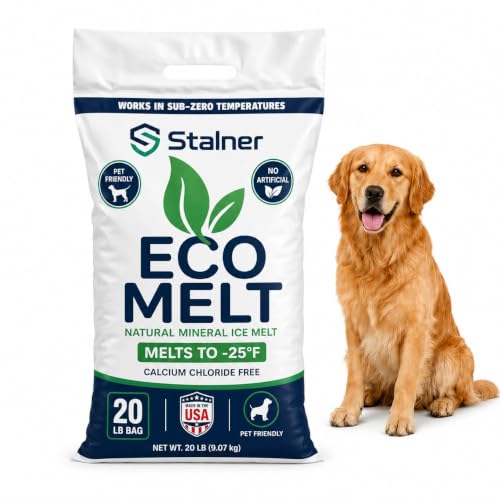 Eco Melt (20lbs) - Pet Friendly Natural Mineral Ice Melt for Driveway,