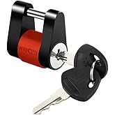 METOWARE Trailer Tongue Lock, 1/4" Dia with 3/4" Span Heavy-Duty Steel Trailer Coupler Lock for Tow Boat RV Truck Car's Coupl