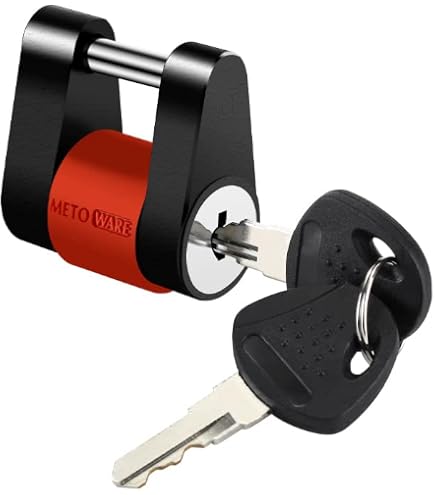 DEEAGLE Trailer Coupler Lock – Heavy Duty Hitch Lock For Boats, RVs, Trucks, 1/4” Diameter, Anti-Rattle Rubber