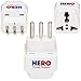 Hero Premium US to Italy Power Adapter Plug (Type L, Pack of 3, Grounded)
