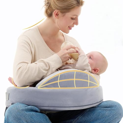 Exclusive Memory Foam Nursing Pillow， Pioneering Safety Fence-Plus Size Breastfeeding Pillow for Ergonomic Comfort ，Support-Easier and Healthier Nursing ，Fit for All, Removable Cover