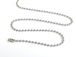 Nickel Plated Ball Chain Necklace 24 Inches 2.4mm Size #3 Pack of 50