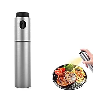 Olijfoliesproeierfles, 100 ml roestvrij stalen oliesproeier voor koken, koken salade bakken roosteren keukengereedschap