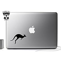 Down Under Kangaroo Black 5 Inch Decal Sticker for MacBook Air Pro Laptop Notebook Auto Great Gift Mac PC Computer