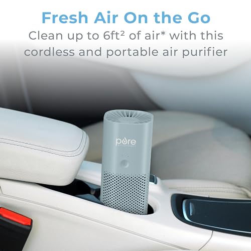Pure Enrichment® PureZone™ Mini Portable Air Purifier - Cordless True HEPA Filter Cleans Air & Eliminates 99.97% of Dust, Odors, & Allergens Close to You - Cars, School, & Office (Starlight Blue)