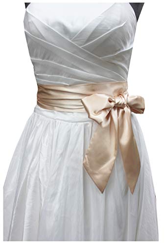 Wedding satin sash belt for special occasion dress bridal sash (Champagne)