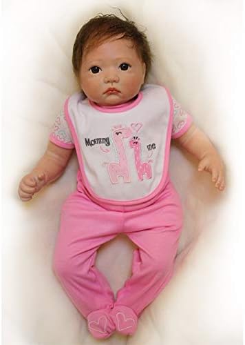Nicery Reborn Baby Doll Soft Simulation Silicone Vinyl 20inch 50cm Lifelike Vivid Boy Girl Toy White Bib RD50C076-OTD