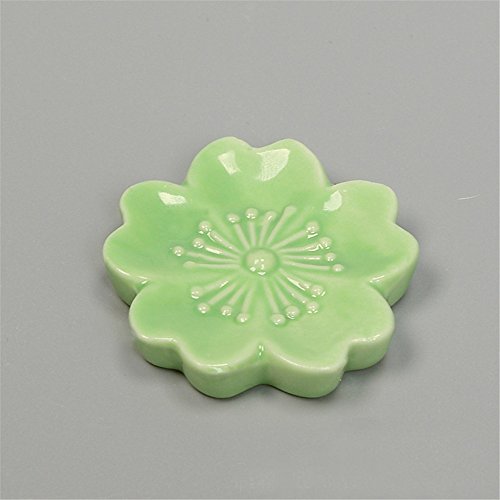 6pcs Japanese Style Ceramic Sakura Flower Chopstick Rest Spoon Fork Knife Holder - Thumbnail 2