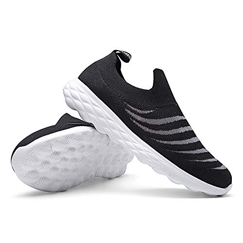 Dreamparis Men\'s Walking Shoes - Casual Slip on Sneakers Black 43