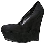 Delicious MEROZ High Platform Round Toe Wedge Shoe