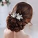 Barogirl Wedding Hair Pins Silver Floral Bridal Hair Clip Leaf Wedding Hair Accessories for Brides and Bridesmaids (Pack of 2)