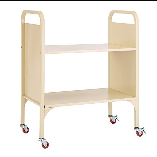 image for Guidecraft Heavy Duty 2-Shelf Wide Media and Book Truck, School Supply