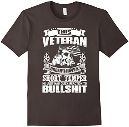 Men's Veteran doesn't have a short Temper. Veteran Shirt Large Asphalt