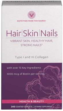 Vitamin World Hair, Skin and Nails Formula Coated Caplets, 240 Count