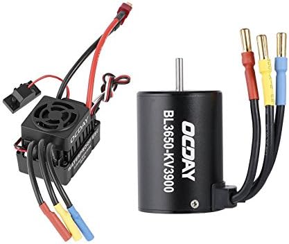 RCmall BL3650 3900KV Brushless Motor CNC 4 Poles + Brushless Waterproof ESC 60A for 1/10 RC Car Truck Motor Part
