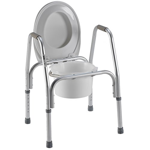 Raised Toilet Seat with Safety Frame Bedside Commode and Elevated Seat