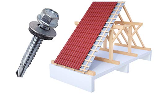 Trapezblech Schrauben Bohrschrauben Dach Fassadenschrauben 4,8x35mm 250 Stück - verzinkt