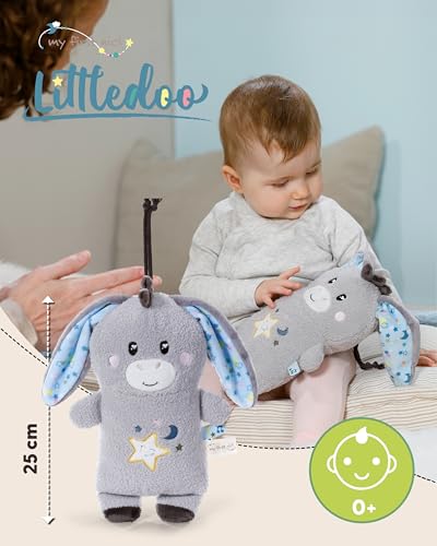 NICI Baby Einschlafhilfe Kuscheltier Esel Littledoo 25cm multifunktional in Geschenkbox - grau - Plüschtier für Babys und Kleinkinder zum Greifen, Knuddeln, Entdecken und Einschlafen - 61614 thumbnail 2