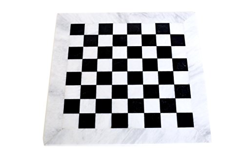 RADICALn 16 Inches Handmade White and Black Marble Full Chess Game Original Marble Chess Set