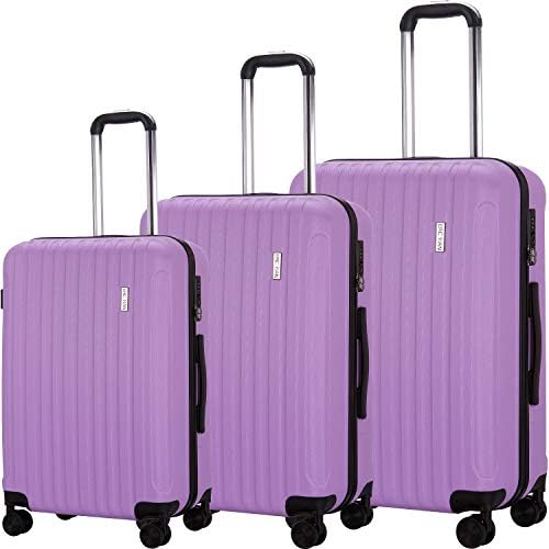 Luggage Set 3 Piece Suitcases ABS Trolley Suitcase Spinner Hardshell Lightweight TSA