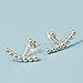Sterling Silver Ear Jackets Earrings Chic Bead Ball Stud Ear Jackets Swing Front Back 2 In 1 Earring Cuff Set For Birthday Graduation Party Women