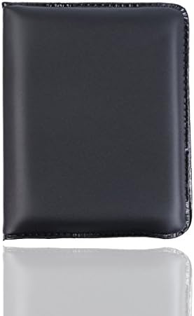 FullGold Soft PU Leather Square Cosmetic Makeup Compact Purse Mirror Pocket Mirror One-sided Folding Cosmetic Square Mirror (black)