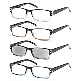 GAMMA RAY READERS Multiple Pairs of Classic Readers - Stylish Spring Hinge Reading Glasses w/ Sun Reader, 2.50