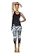 icyzone Tie Back Yoga Tops for Women, Lightweight Workout Athletic Tanks, Breathable Gym Shirts (Pack of 2) (Black/Grey, L)
