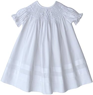 Carouselwear Girls White Smocked Dress Easter Christening Baptism Bishop