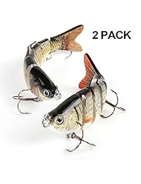 scotamalone señuelos de pesca   6 Segmento realista Multi articulado anzuelo artificial duro anzuelo ganchos de pesca   Pack de 2   para Bass Trucha Perca 3.9 inch 4 inches