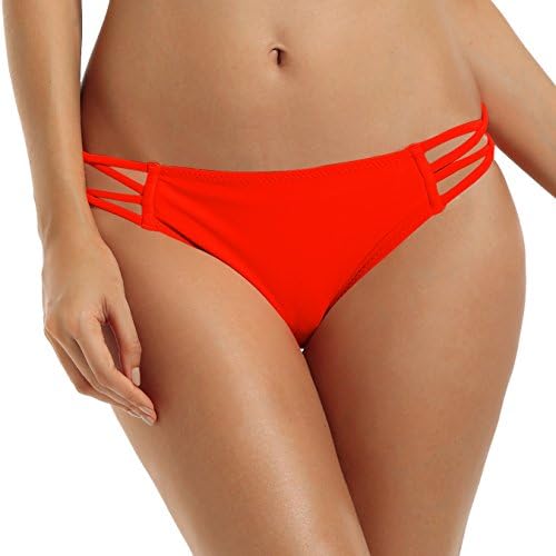Reteron Women's Fashion String Bikini Bottom Pack Of 2 S Coral Blaze Blue