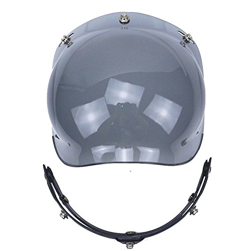 Motorcycle helmet bubble shield with flip adapter (smoke)