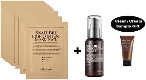 BENTON Snail Bee High content Sheet Mask Pack 10 pcs &amp; BENTON Snail Bee High Content Essence : Comes With FREE Gifts