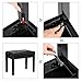 Yaheetech Adjustable Piano Bench Wooden Faux Leather Padded Piano Stool Electronic Piano Stool Keyboard Bench Black