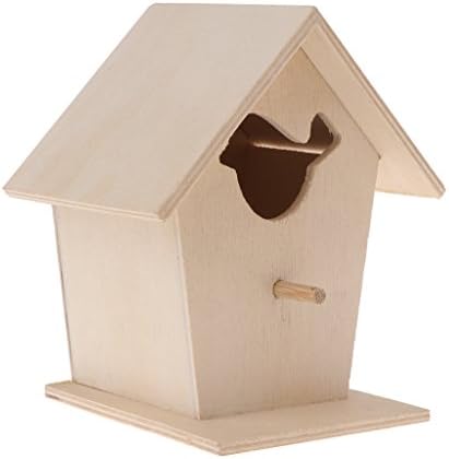 Girasool Wooden Birdhouse for Kids - Fun Color Activity -One Entrance for Easy Cleaning - Small Perch for Birds to sit on - Easy to Hang - Durable, Paintable Home - Great for School Projects