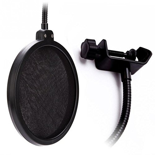 UTP 360 Degree Flexible gooseneck Holder Double Layer Studio Speaking Recording Microphone Mic Wind Screen Mask Shield Pop Filter