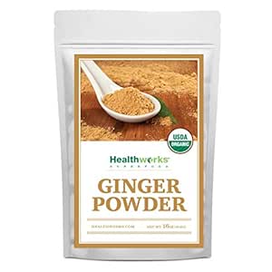 Healthworks Ginger Powder (16 Ounces / 1 Pound) | Ground | Raw | All-Natural &amp; Certified Organic | Keto, Vegan | Great with Coffee, Tea &amp; Juices | Superfood/Spice