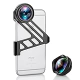iPhone Camera Lens, Fuleadture 175 Degree Wide Angle Lens and 3X HD Telephoto Clip-On Cell Phone Camera Lens Kit for iPhone 6 6s ( with Universal Clip for All Smartphones ) - Black