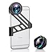 iPhone Camera Lens, Fuleadture 175 Degree Wide Angle Lens and 3X HD Telephoto Clip-On Cell Phone Camera Lens Kit for iPhone 6 6s (with Universal Clip for All Smartphones) - Black