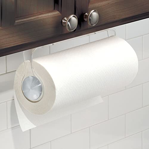mDesign Wall Mount Plastic Paper Towel Roll Holder Vertical Paper